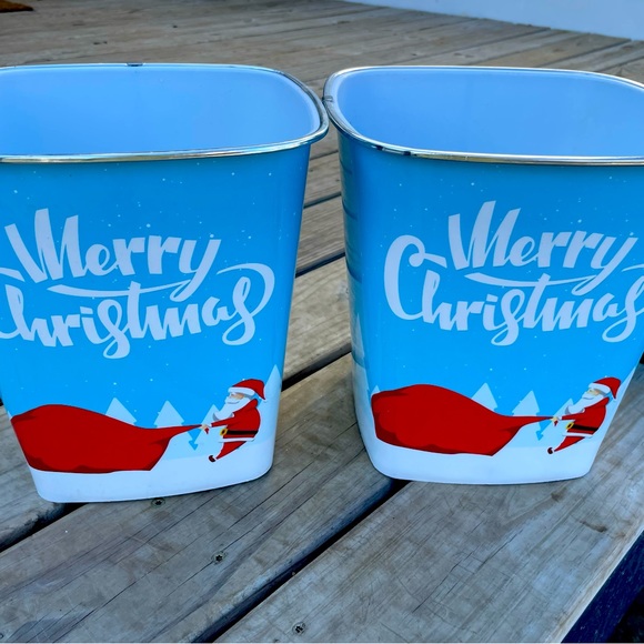 KOLORAE Merry Christmas Waste Can Garbage Can for Home, Office, - Picture 2 of 3